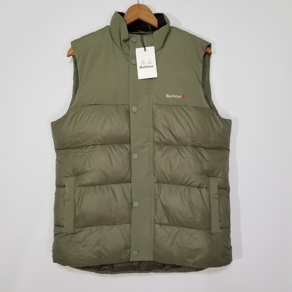 Barbour Grassland Baffle Quilted Gilet Vest Light Moss Green M L $280